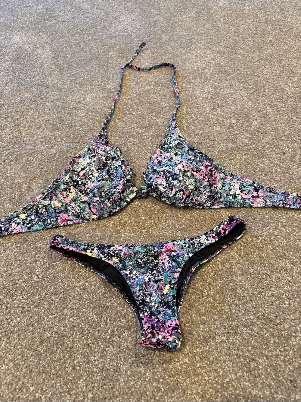 VS/ Victoria’s Secret Abstract Print Bikini Set - Women's Two-Piece Swim 34DD Sm